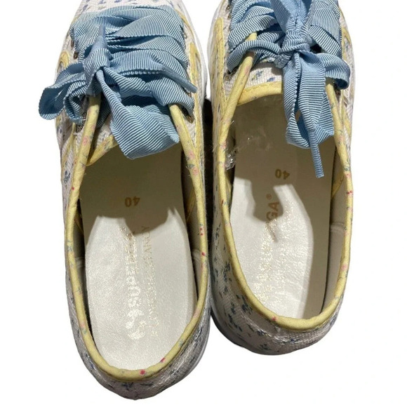 LoveShackFancy Superga Platform Sneakers sz EU 40 US 9 Low Top Yellow Blue Shoes - Picture 8 of 16